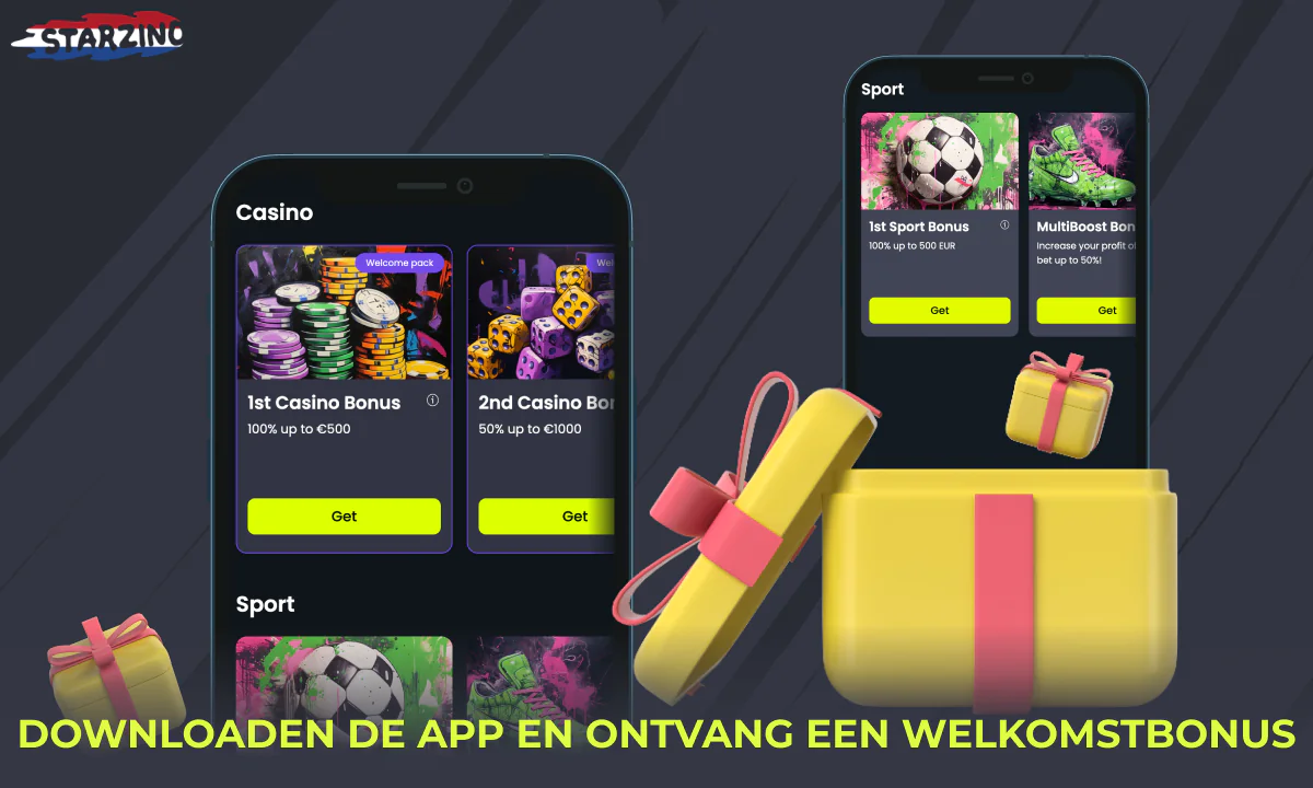 Welkomstbonus bij het downloaden van de Starzino-applicatie