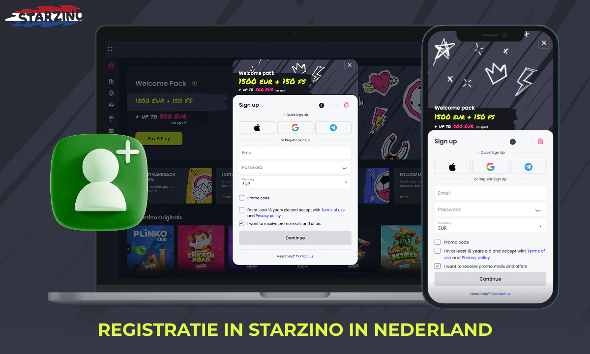 Hoe registreer je een account op Starzino